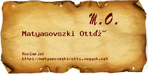 Matyasovszki Ottó névjegykártya